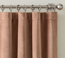 Custom Velvet Twill Blackout Curtain - Rosewood