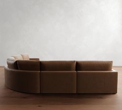 Westwood Slim Arm Leather 5-Piece Curved Wedge Sectional (145")