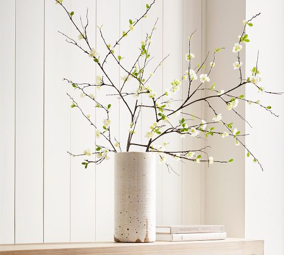 Faux Oversized White Blossom Branch