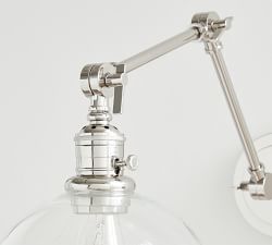 Glass Globe Plug-In Articulating Sconce (9'')