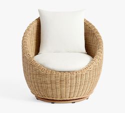 Huntington Petite Wicker Swivel Outdoor Papasan