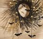 Lit Handcrafted Glitter Branch Wreath with Bats