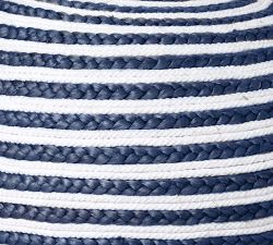 Spiral Handwoven Jute Pouf