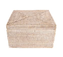 Tava Handwoven Rattan Square Storage Box With Lid