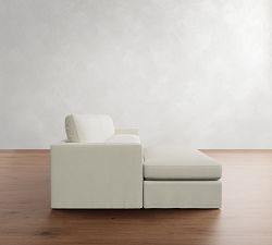 Westwood Slim Arm Slipcovered Modular Chaise Sectional (137")