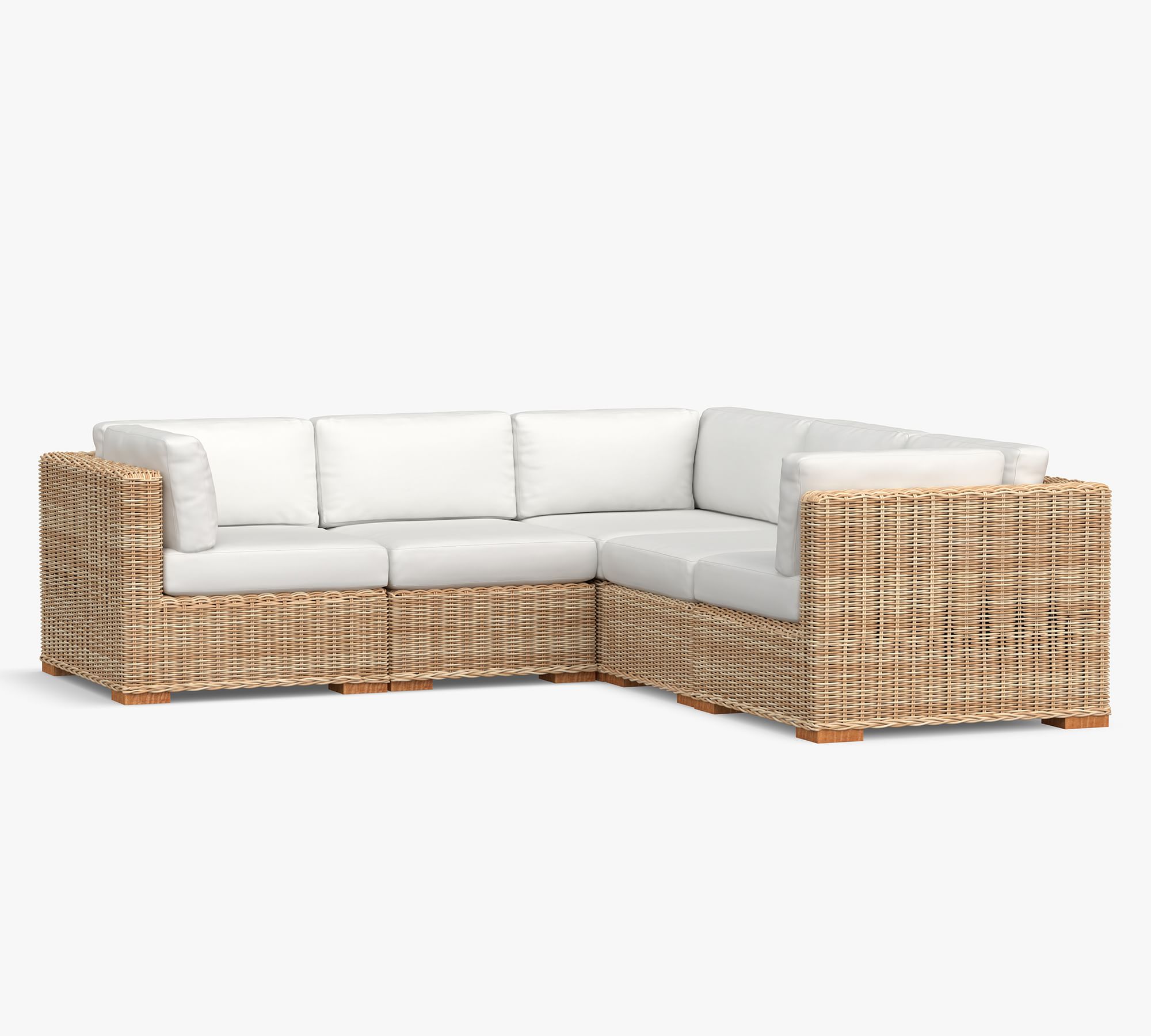 Pottery Barn Huntington Wicker Square Arm Outdoor Sectional