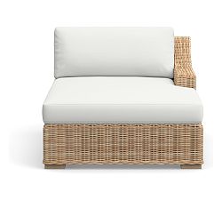 Huntington Sectional Cushion Cover RA/LA Double Chaise Slope Arm, HP Canvas; White