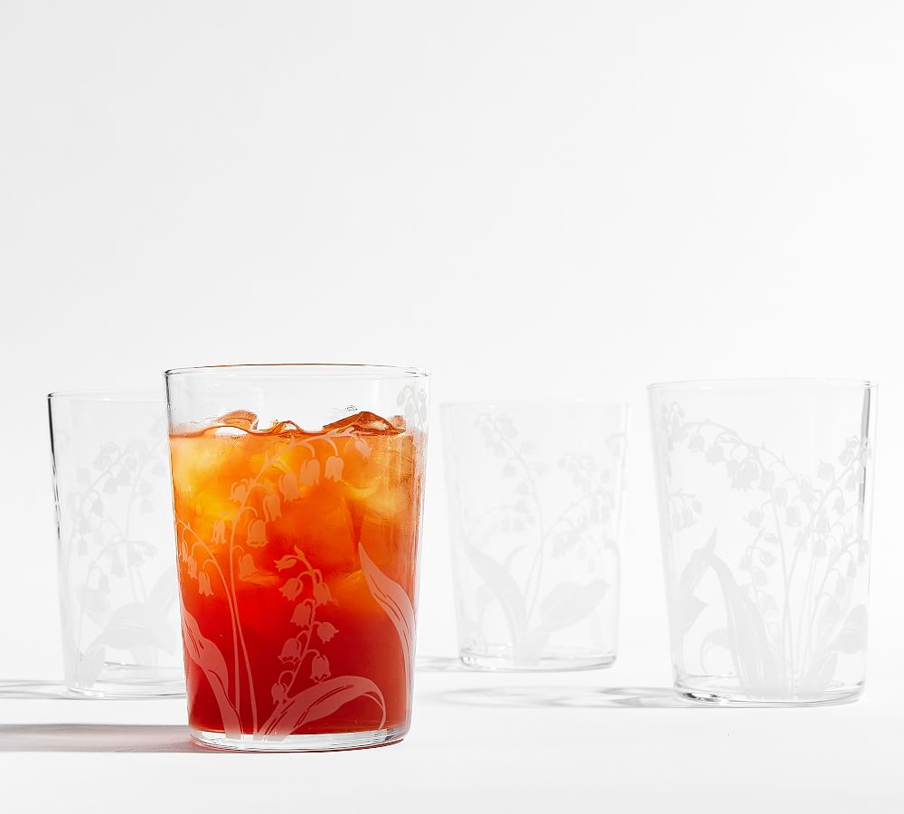 Monique Lhuillier Lily of the Valley Glassware Collection - Set of 4