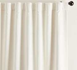 Open Box: Velvet Twill Blackout Curtain, 50 x 120" - Ivory