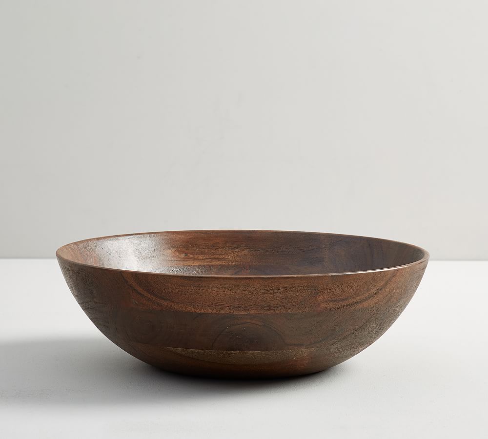 Chateau Wood Handcrafted Salad Bowls - 14" Brown