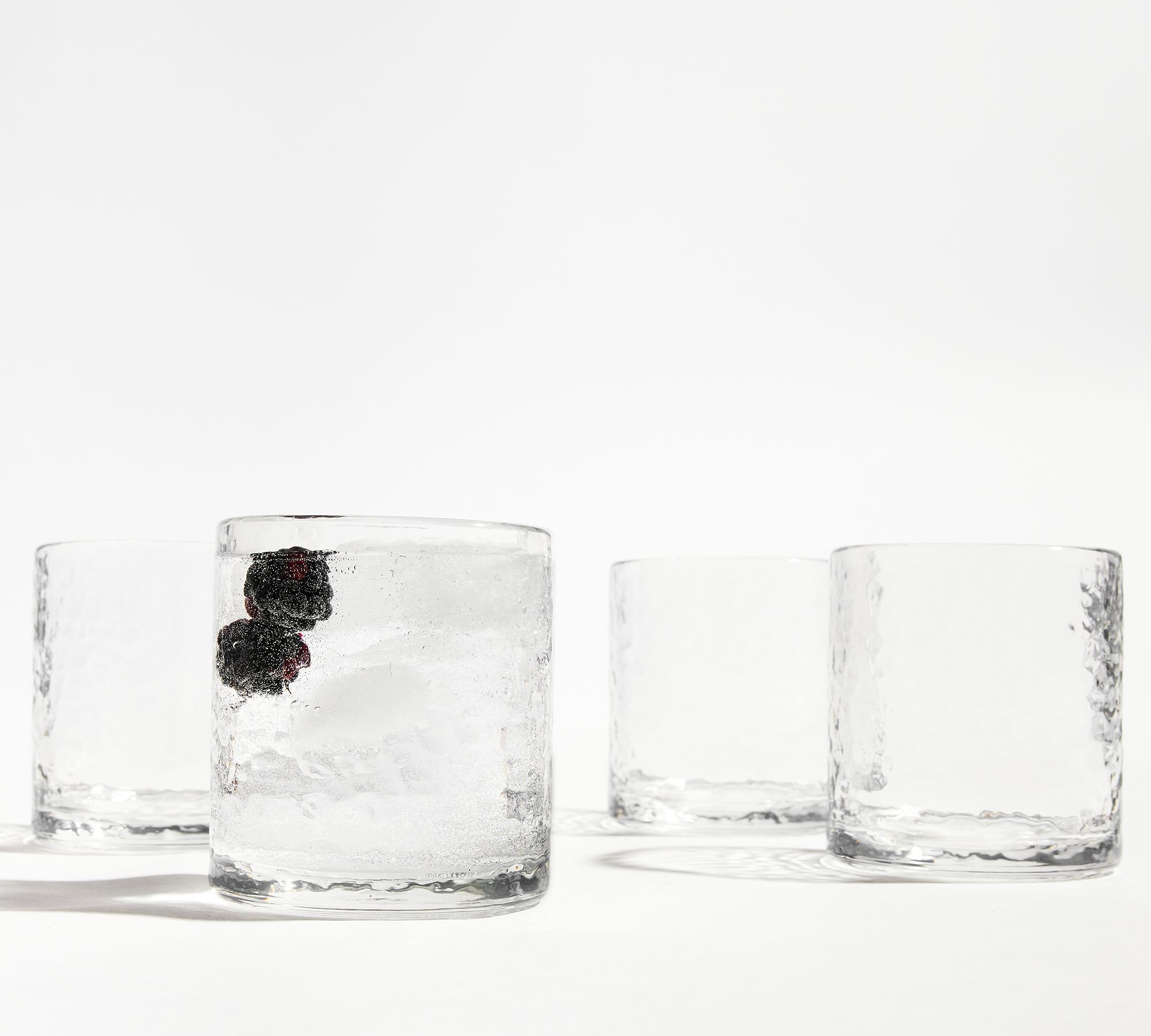 Hammered Outdoor Tumblers - Set of 4 - Clear