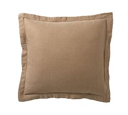 Open Box: Belgian Flax Linen Sham, Euro, Set of 3 - Toffee
