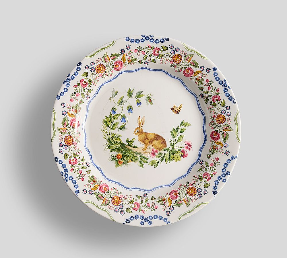 Botanical Bunny Stoneware Appetizer Plates - Set of 4