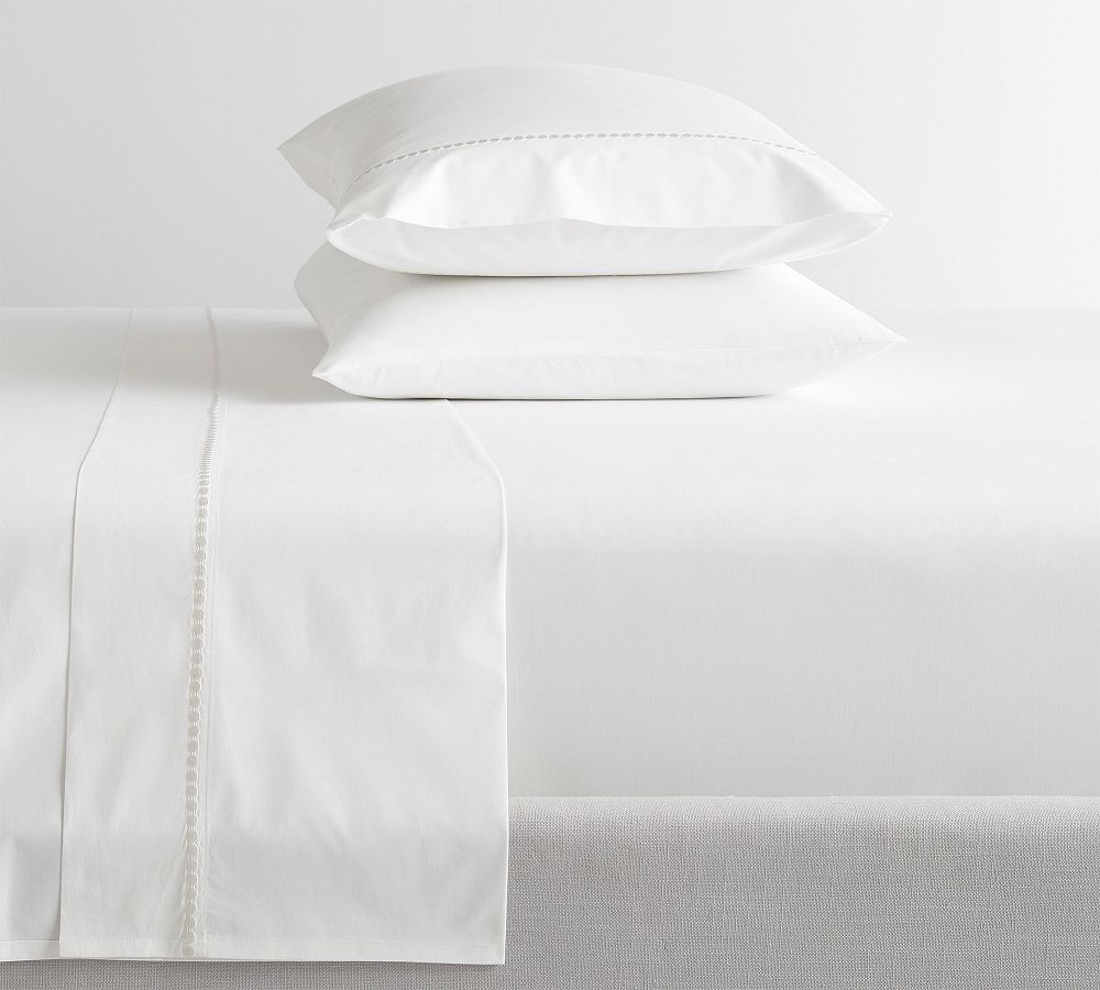 Pearl Organic Percale Sheet Set - White, Queen
