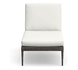 Cammeray Single Outdoor Chaise Cushion Cover, High Performance Recycled Canvas; Frost