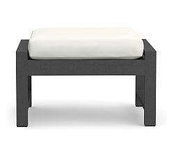 Indio Outdoor Sectional Cushion Ottoman, High Performance Canvas; White