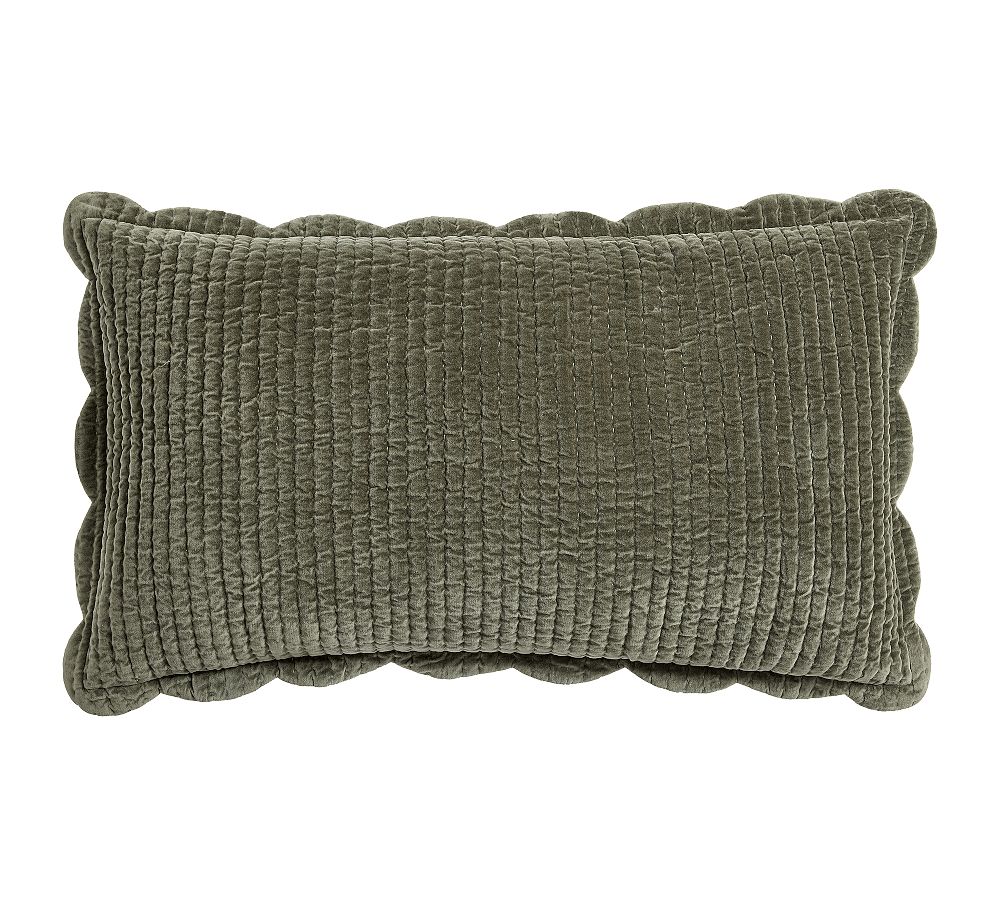 Velvet Scallop Edge Reversible Quilted Sham - Loden, King