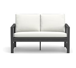 Indio Outdoor Loveseat Cushion, High Performance Recycled Canvas; Frost