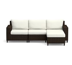 Torrey Sq-Arm 4Pc Cushion Covers-Ottoman, Chr, LA, RA Sect. Outdoor , HP Canvas; White