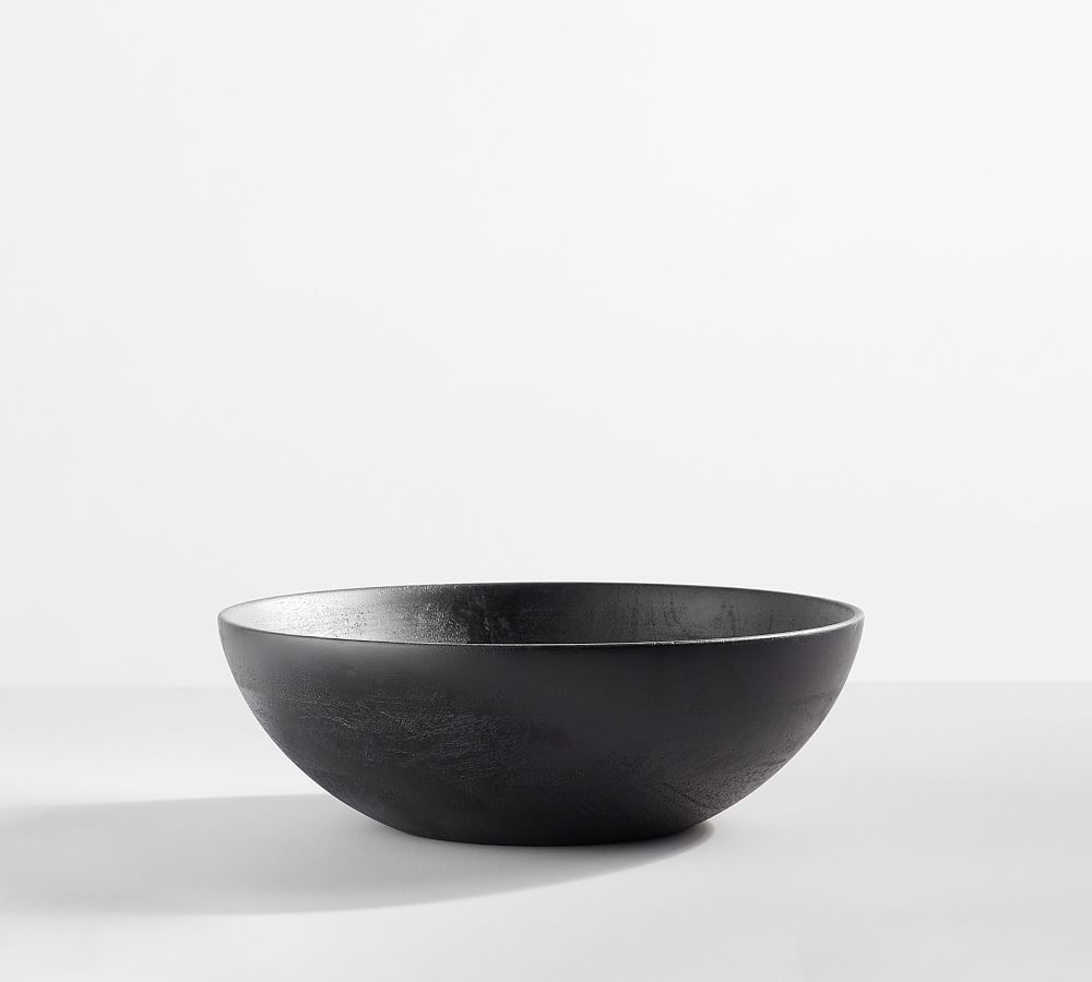 Chateau Wood Handcrafted Salad Bowls - Black