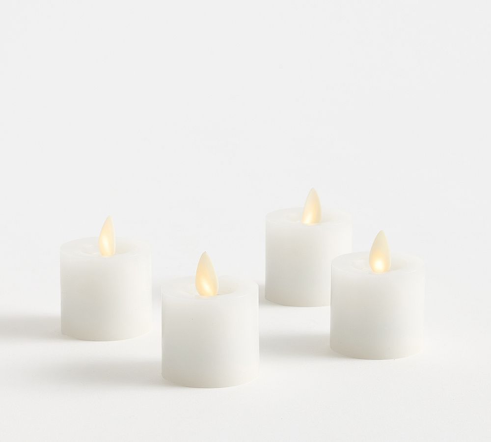 Premium Flickering Flameless Wax Votive Candle - Set of 4