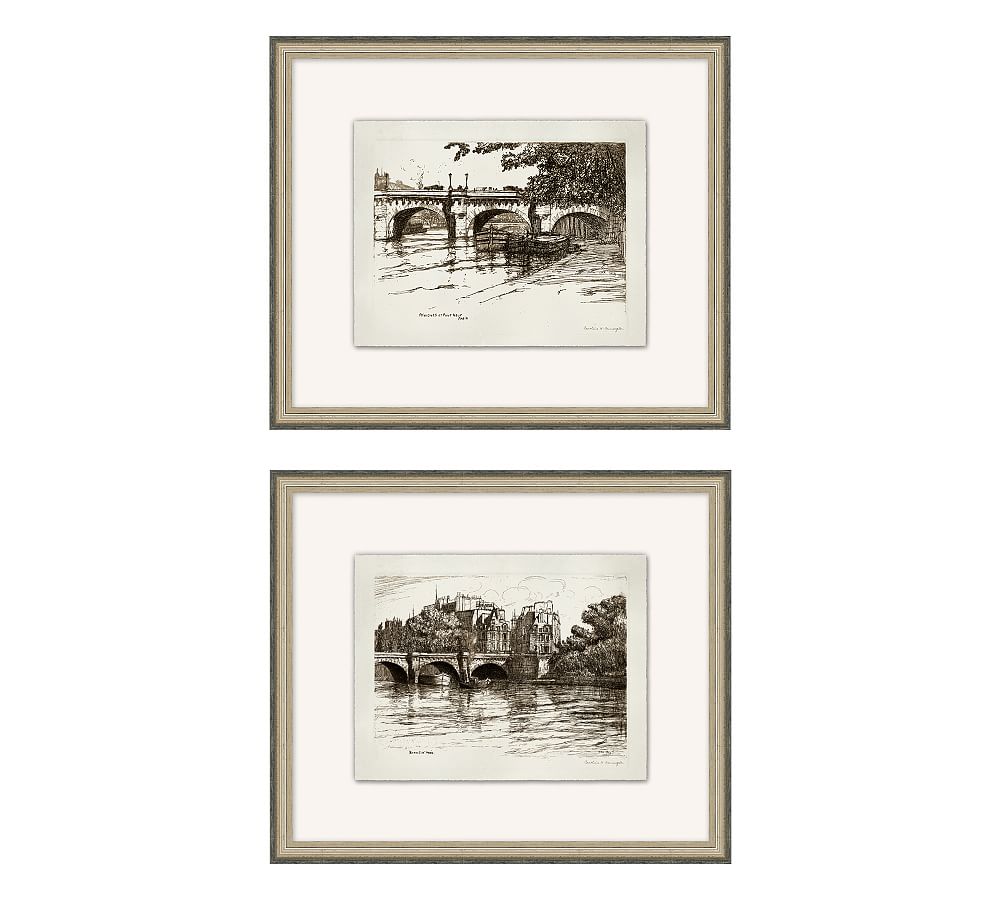 Bridges of the Seine Framed Prints (Set of 2)
