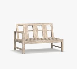 Open Box: Indio FSC® Eucalyptus Outdoor Sectional, Left-Arm Loveseat Frame - Biscotti