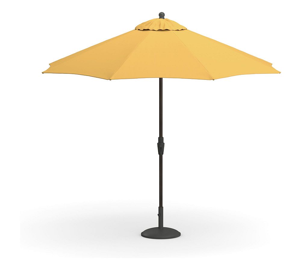 9' Round Outdoor Patio Umbrella – Rustproof Aluminum Tilt Frame - Sunbrella®; Yellow