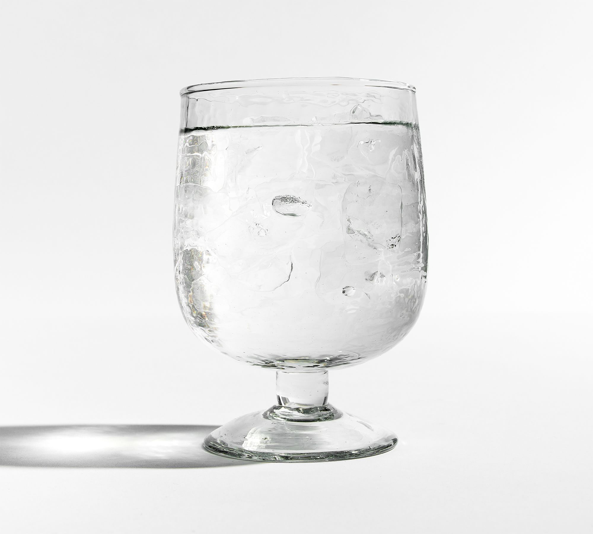 Hammered Handcrafted Glass Goblets - Single - Clear