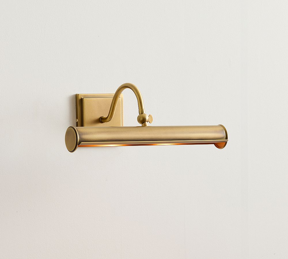 Palmer Metal Picture Light Sconce (15"-24") - Vintage Brass, Small