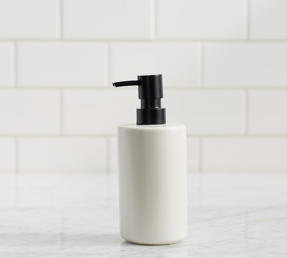 Mason Glazed Stoneware Soap Pump - Ivory, Small