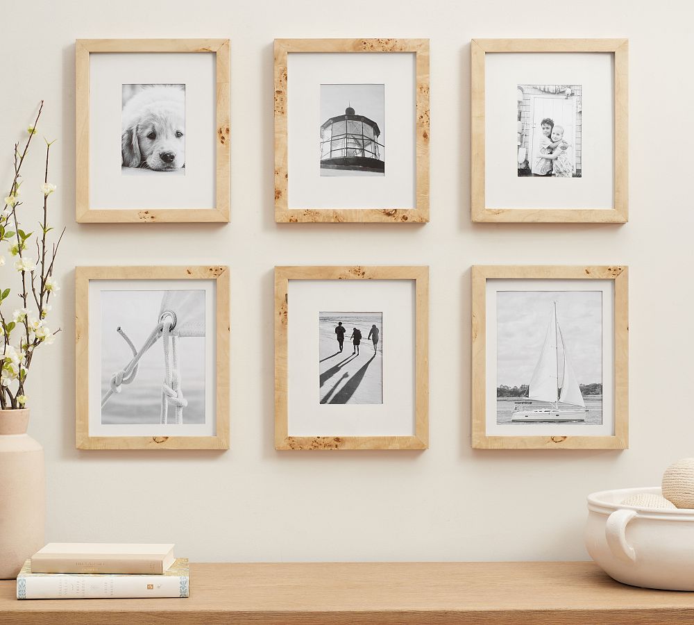 Burlwood Gallery Frames - 11x13 - S/6, 11"x13" (5"x7", 8"x10" Opening)
