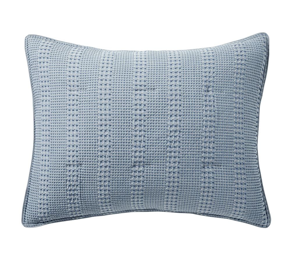 Honeycomb Cotton Comforter Sham in Chambray