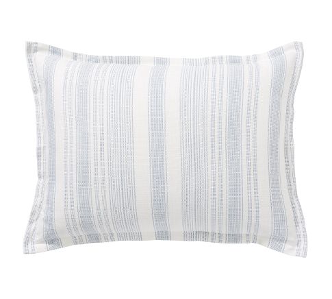 Hawthorn Striped Cotton Sham, Blue, Standard