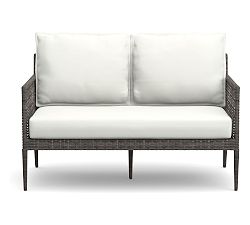 Cammeray Loveseat Outdoor Cushion Cover, High Performance Recycled Canvas; Frost