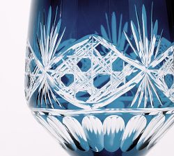 Antique Cut Wine Stem Glasses - Set of 4