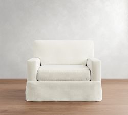 Buchanan Modern Square Arm Slipcovered Chair and a Half