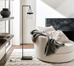 Caldwell Flared Recycled Glass Floor Lamp (65")