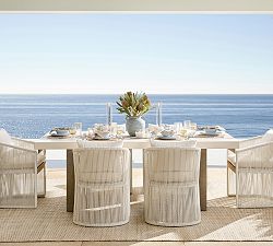 Pomona Concrete &amp; Acacia Rectangular Outdoor Dining Table (86&quot;)