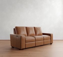 Big Sur Square Arm Leather Power Reclining Sofa (90")