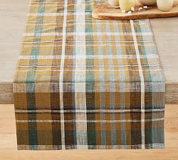 Montecito Plaid Cotton/Linen Table Runner