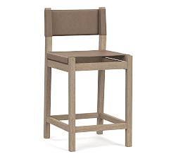 Open Box: Segura Leather Counter Height Bar Stool, Seadrift Frame, Legacy Taupe