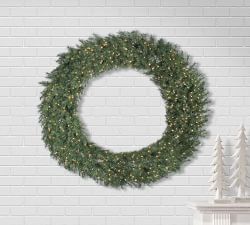 Faux Lit Aspen Spruce Wreath