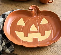 Jack-O'-Lantern Stoneware Serving Platter