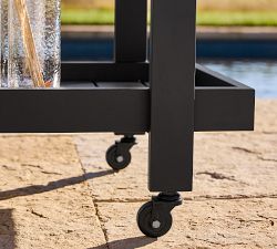 Malibu Metal Outdoor Rolling Bar Cart (27")