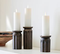 Cade Bronze Fluted Candle Holders - Set of 3