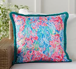 Lilly Pulitzer Fan Sea Pants Printed Outdoor Pillow