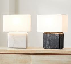 Amara Marble Rectangular Table Lamp (24")