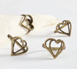 Interlocking Hearts Napkin Rings - Set of 4