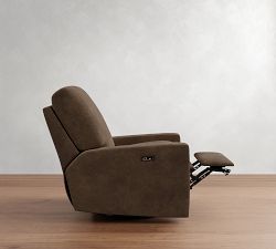 Turner Square Arm Leather Power Swivel Glider Recliner